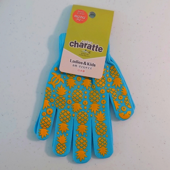 Made in Japan_Blue & Yellow Lady Nylon Gloves - Picture 1 of 5